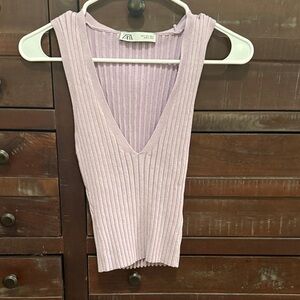 Zara Women's Ribbed Tank Top - Soft Purple